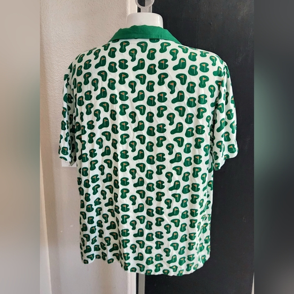 Bogey Boys Golf All Over Print masters style The Flag Button-Up White green mult - Picture 4 of 13